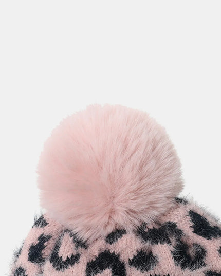 Leopard Hat with Pompom