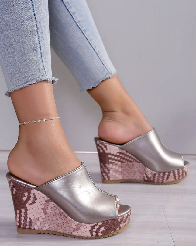 PU Leather High Heel Sandals