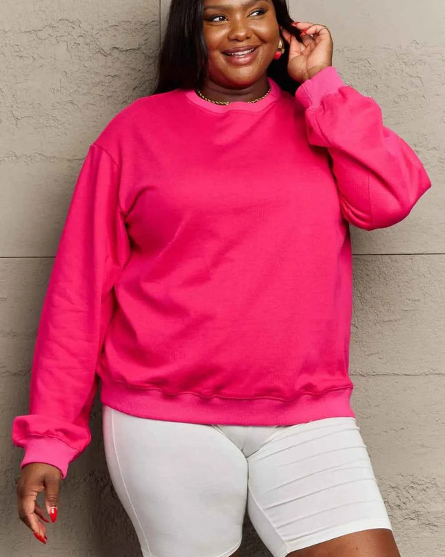 Full Size Round Neck Long Sleeve Sweatshirt