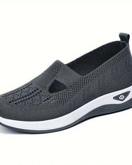 Breathable Mesh Round Toe Wedge Sneakers 