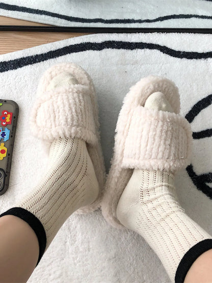 Cozy Fuzzy Open Toe Slippers