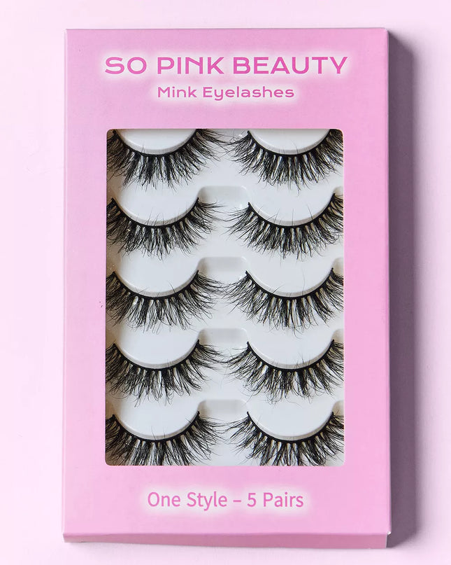 SO PINK BEAUTY Mink Eyelashes 5 Pairs 