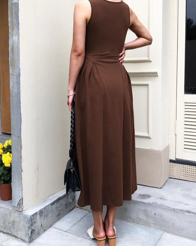 V-Neck Midi Tank Dress