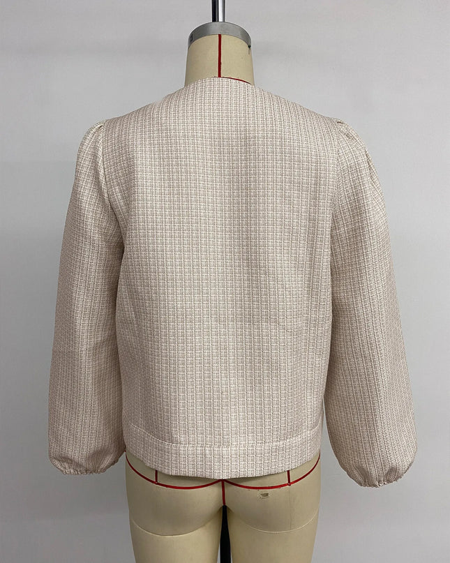 Button-Front Jacket with Pocket Details