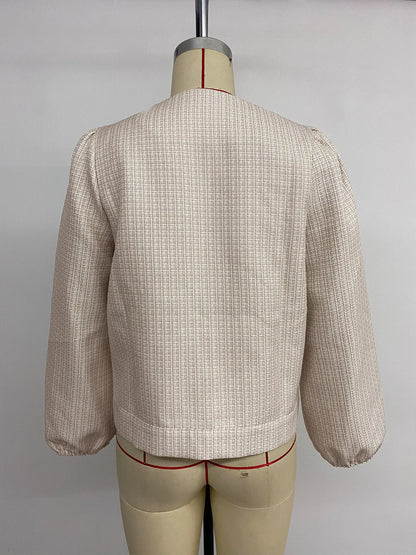Button-Front Jacket with Pocket Details