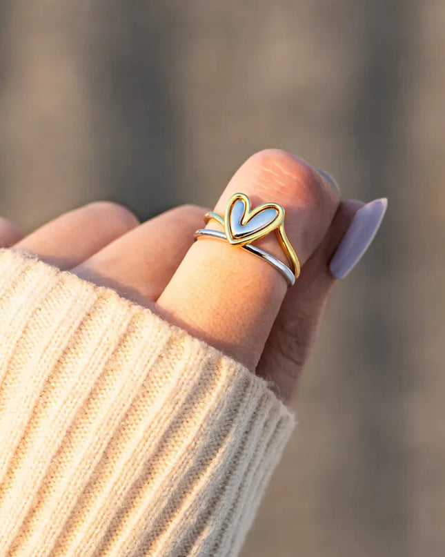 Heart Shape Irregular 925 Sterling Silver Ring