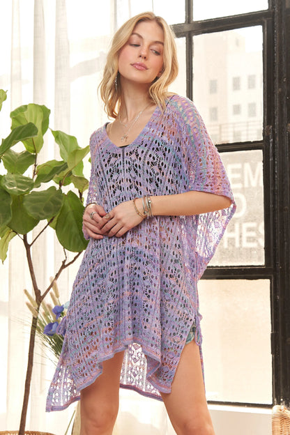 ADORA Crochet Cover Up Tunic Top