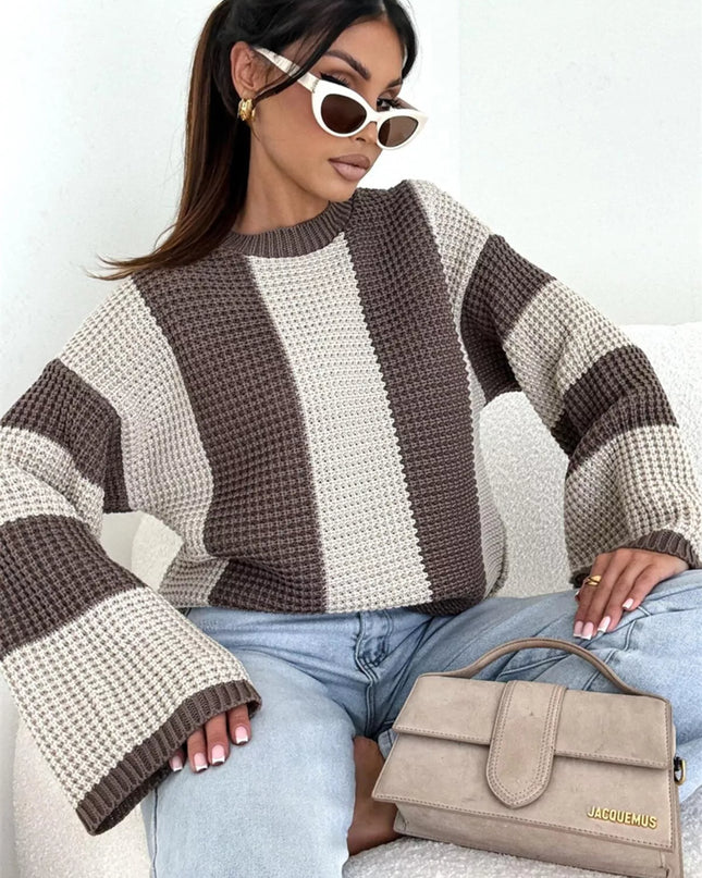 Color Block Long Sleeve Sweater