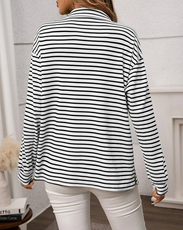 Striped Button Up Long Sleeve Shirt