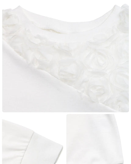 Rose Embroidered Long Sleeve Sweatshirt