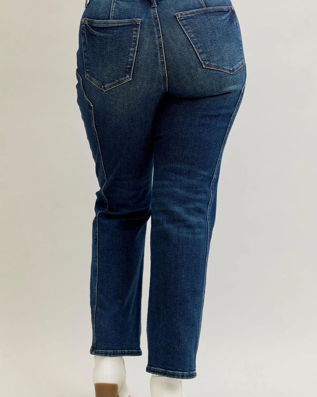 Judy Blue Full Size Seam Detail Straight Leg Jeans Plus Size