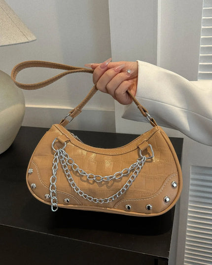 Chain PU Leather Shoulder Bag 