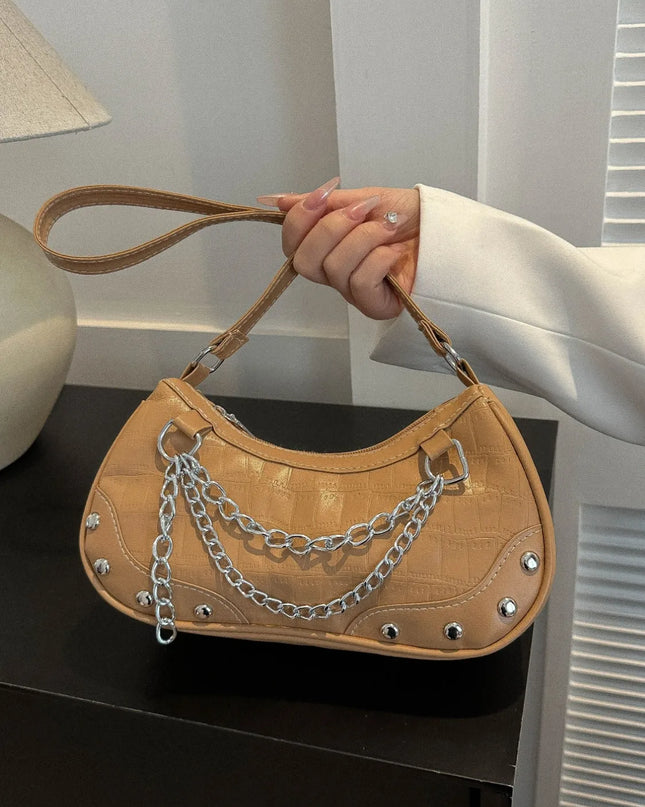 Chain PU Leather Shoulder Bag 