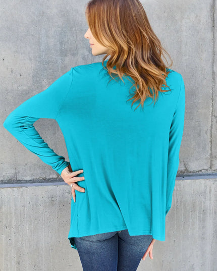 Basic Bae Full Size Open Front Long Sleeve Cardigan