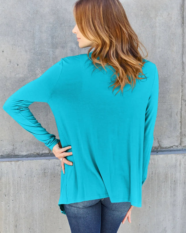 Basic Bae Full Size Open Front Long Sleeve Cardigan
