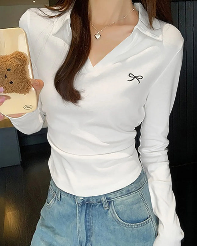 Johnny Collar Long Sleeve T-Shirt