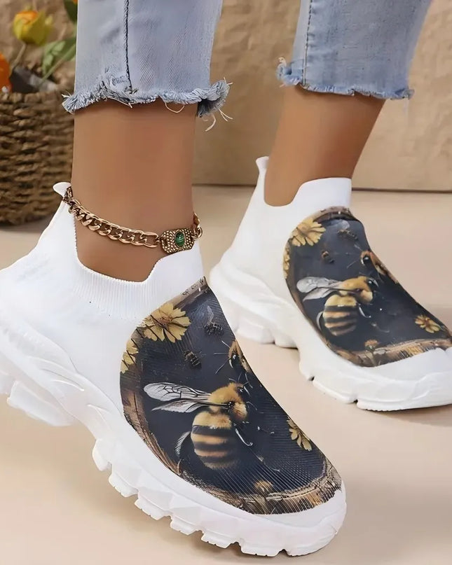 Round Toe Platform Sneakers 