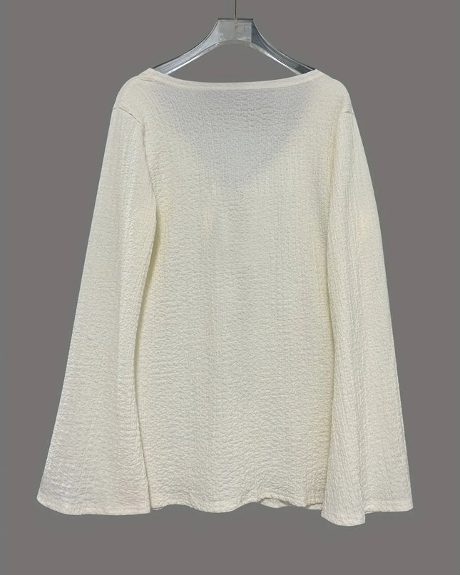 Tie Front Long Sleeve Top and Shorts Set