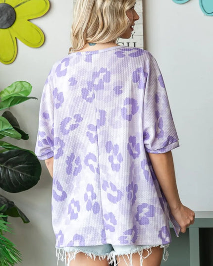 HOPELY Print Waffle Oversized T-Shirt