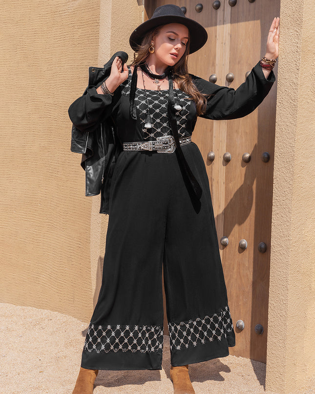 Plus Size Square Neck Jumpsuit 