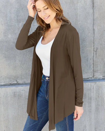 Basic Bae Full Size Open Front Long Sleeve Cardigan