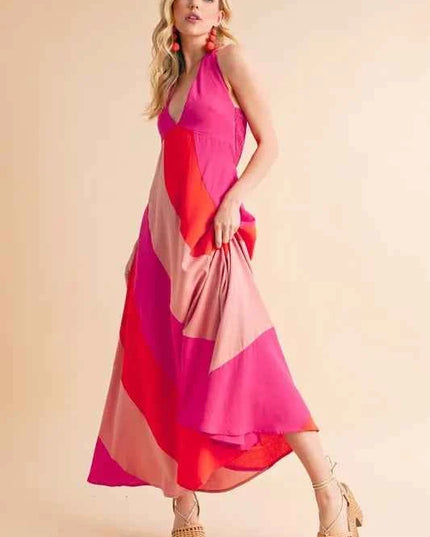 Aemi+Co Color Block Sleeveless Maxi Dress