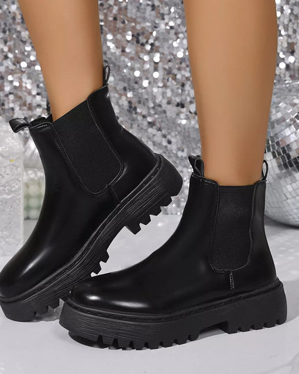 Round Toe Platform Boots