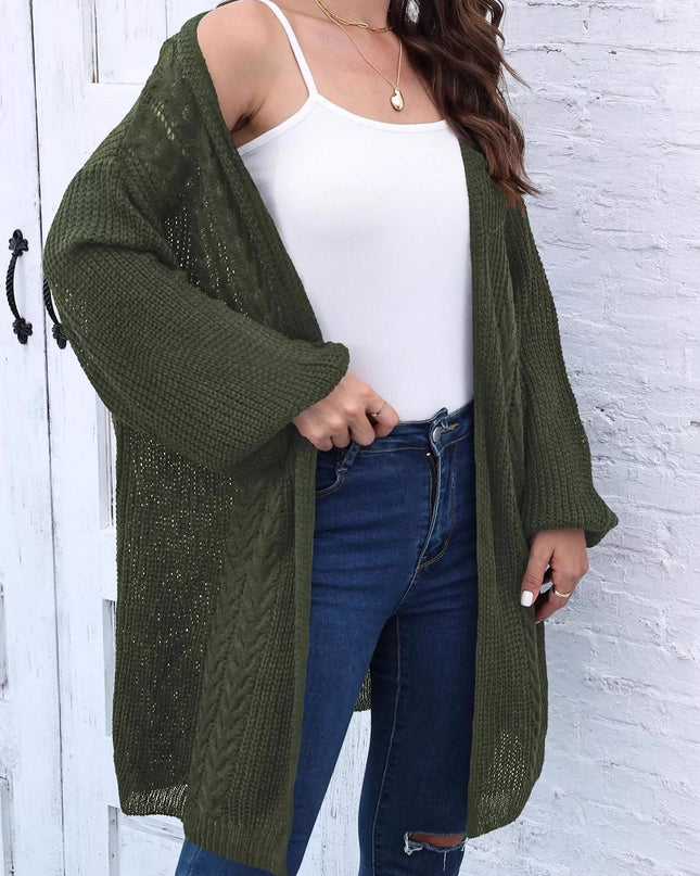 Open Front Long Sleeve Cardigan