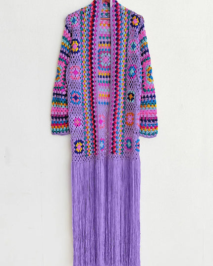Fringe Tied Long Sleeve Cardigan