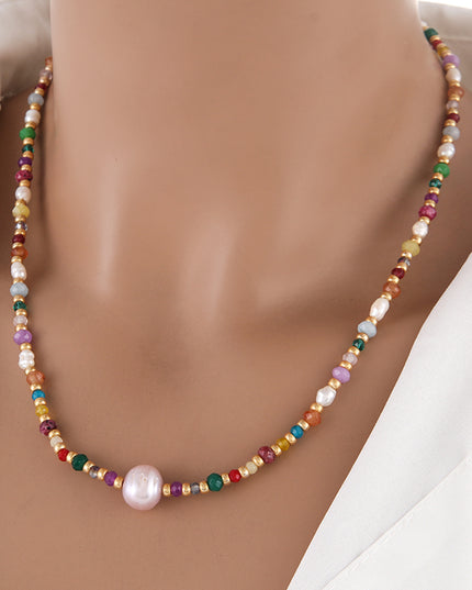 Multicolored Bead Necklace 