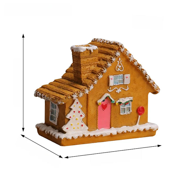 Christmas Resin Small House Micro Landscape Led Glowing House Christmas House Desktop Ornament Christmas Decoration T2-63a Model