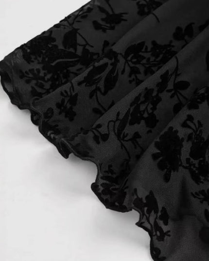 Lace Flare Sleeve Mini Dress