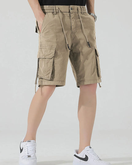 Men's Drawstring Cargo Shorts Khaki