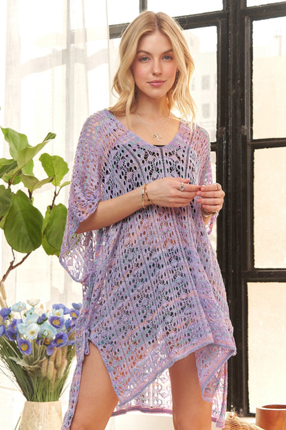 ADORA Crochet Cover Up Tunic Top