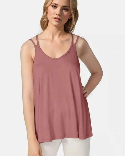 Basic Bae Bamboo Scoop Neck Double Spaghetti Straps Cami