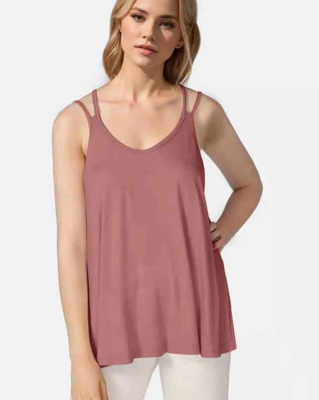 Basic Bae Bamboo Scoop Neck Double Spaghetti Straps Cami
