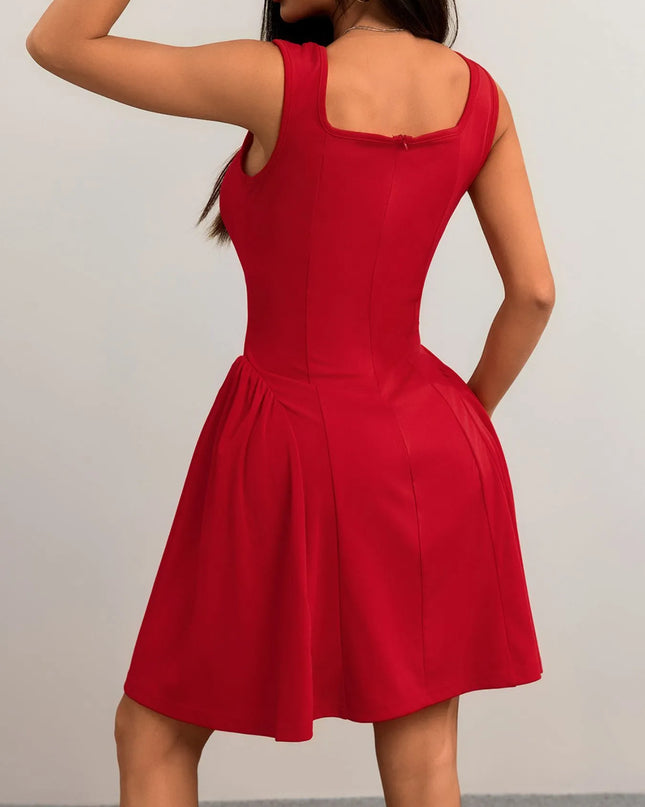 Square Neck Sleeveless Mini Dress