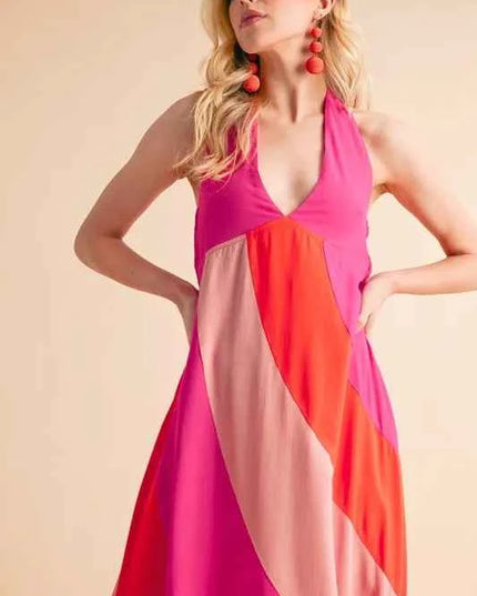 Aemi+Co Color Block Sleeveless Maxi Dress