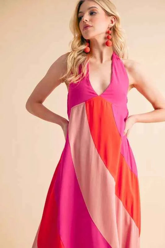 Aemi+Co Color Block Sleeveless Maxi Dress