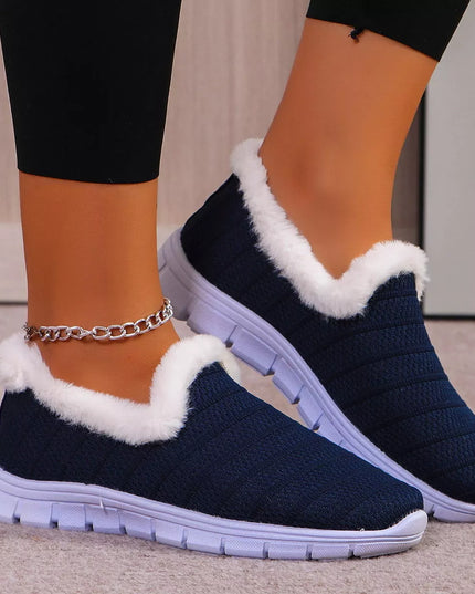 Breathable Mesh Fuzzy Slip-Ons