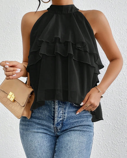 Ruffled Layered Sleeveless Top