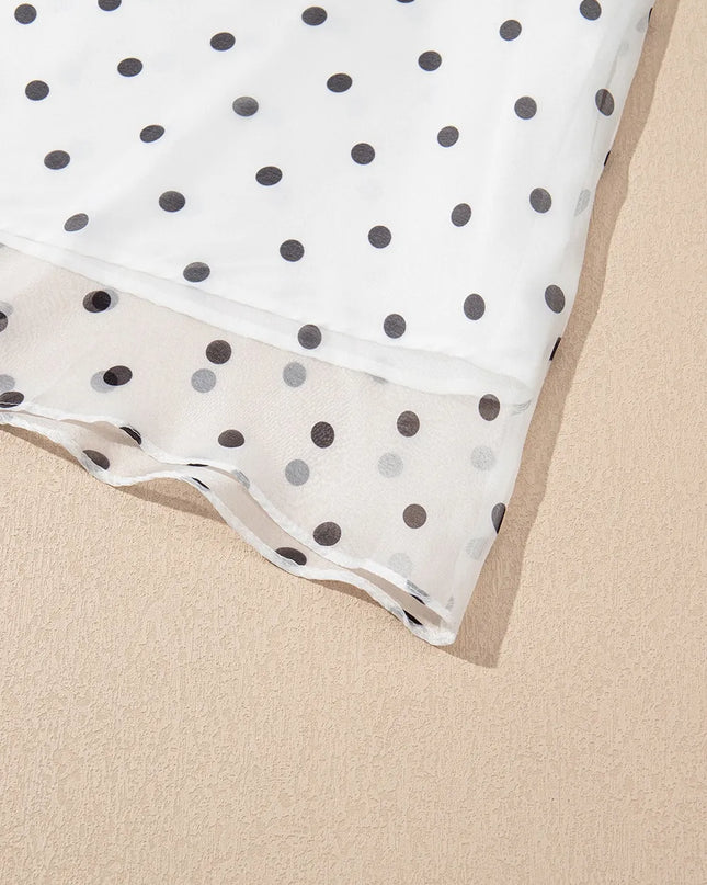 Polka Dot Ruffle Sleeve Smocked Midi Dress