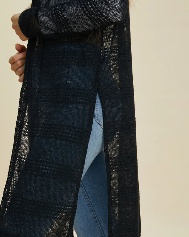 Double Take Full Size Open Front Longline Cardigan 