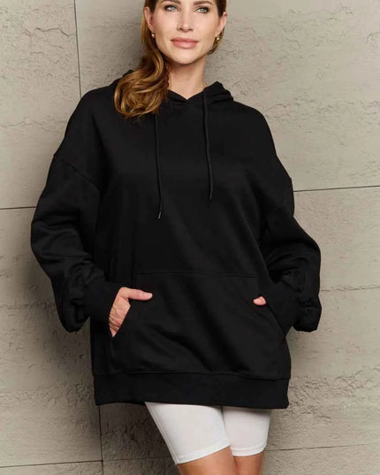 Full Size Drawstring Long Sleeve Hoodie