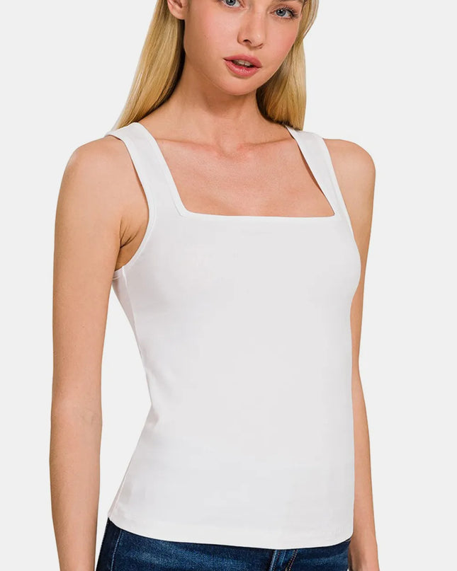 Zenana Square Neck Cropped Tank