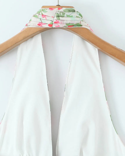Floral Halter Neck Mini Dress