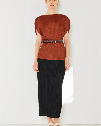 Marina West Swim Pleated Midi Pencil Skirt Black