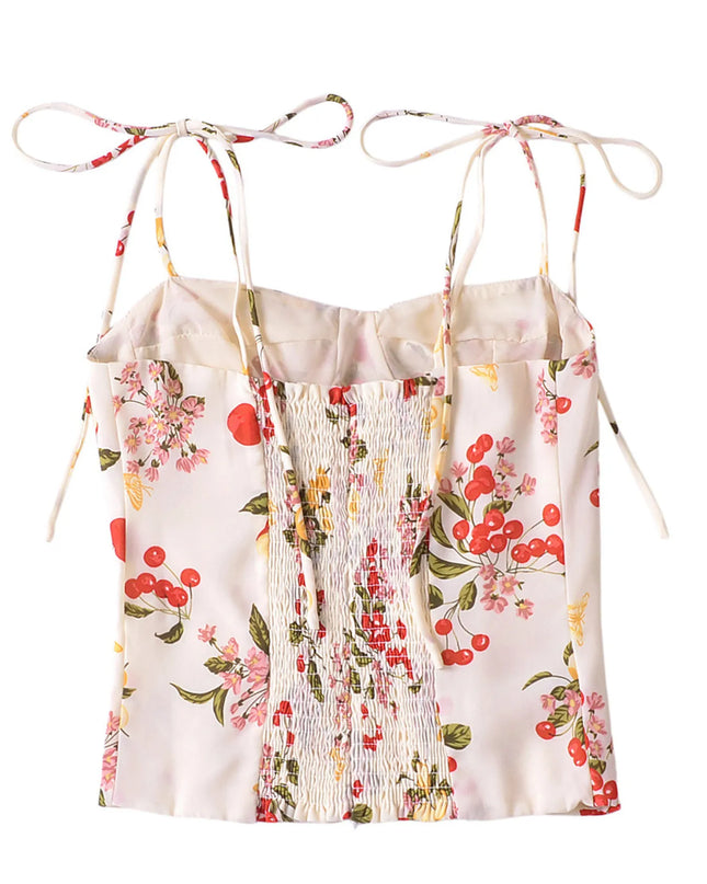 Printed Smocked Cami Top