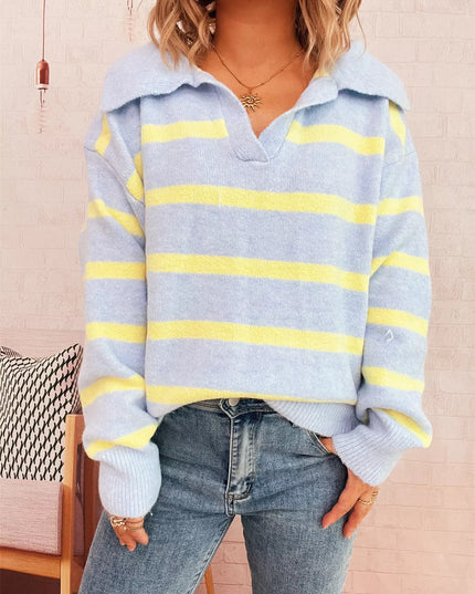 Striped Dropped Shoulder Sweater