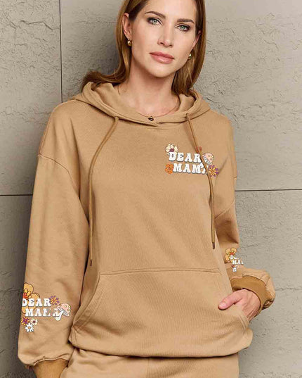 Simply Love Simply Love Full Size DEAR MAMA Flower Graphic Hoodie